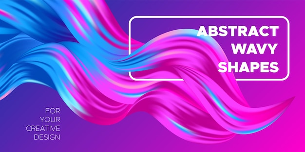 Abstract fluid shape on gradient background