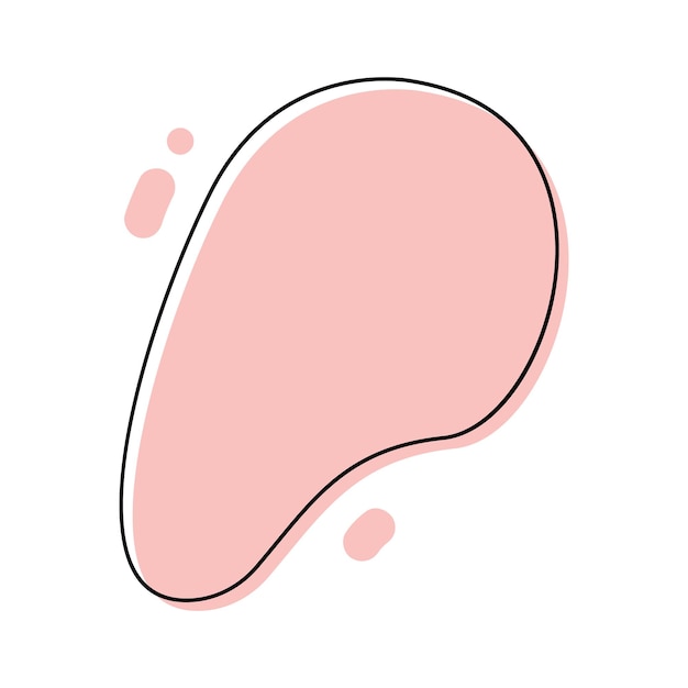 abstract fluid shape organic amoeba blob shape abstract pastel color with line vector illustration
