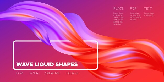 Abstract fluid shapes gradient background in vibrant colors