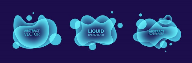 Vector abstract fluid shapes set