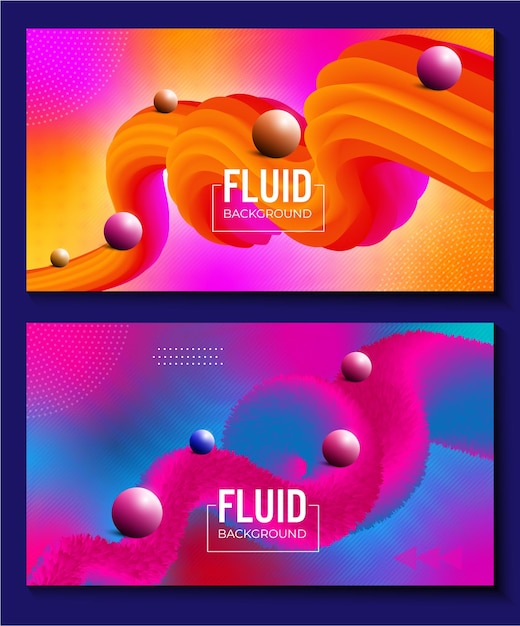 Vector abstract fluid wave color pattern of neon color fluid geometric gradient background