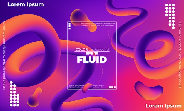 Vector abstract fluid wave color pattern of neon color liquid gradient background with modern geometric dynamic motion style suitable for wallpaper banner background card book illustration landing page