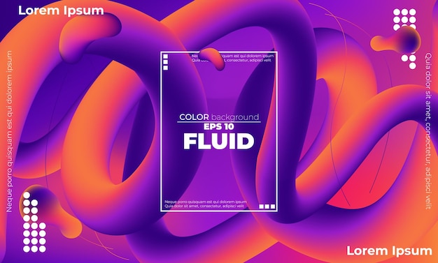 Vector abstract fluid wave color pattern of neon color liquid gradient background with modern geometric dynamic motion style suitable for wallpaper banner background card book illustration landing page