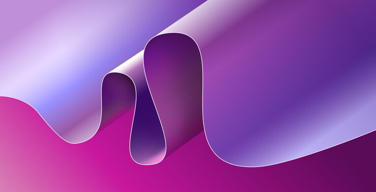 Vector abstract fluid wave ribbon purple pink blue background illustration graphic