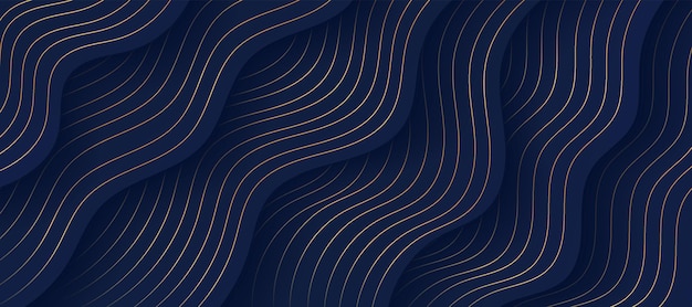 Premium Vector | Abstract fluid wavy shape layers on dark navy blue ...