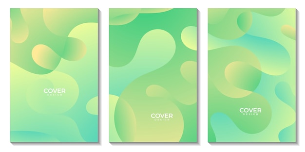 Vector abstract flyers colorful gradient fluid wave modern background for business