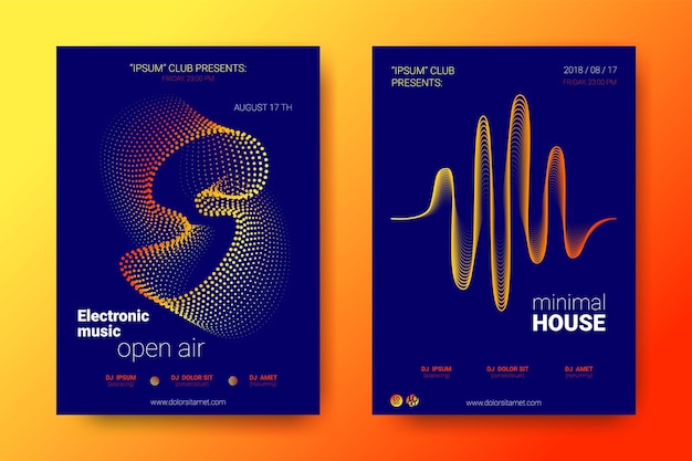 Abstract flyers of electronic sound