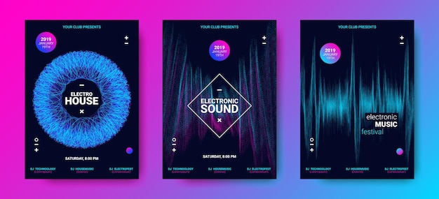 Abstract flyers of electronic sound