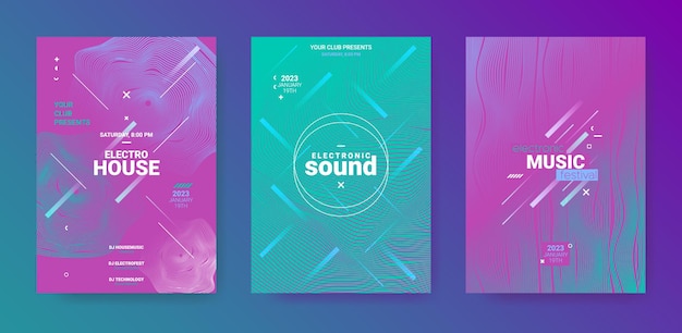 Abstract flyers of electronic sound