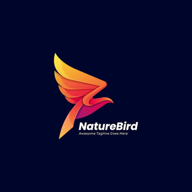 Vector abstract flying bird logo