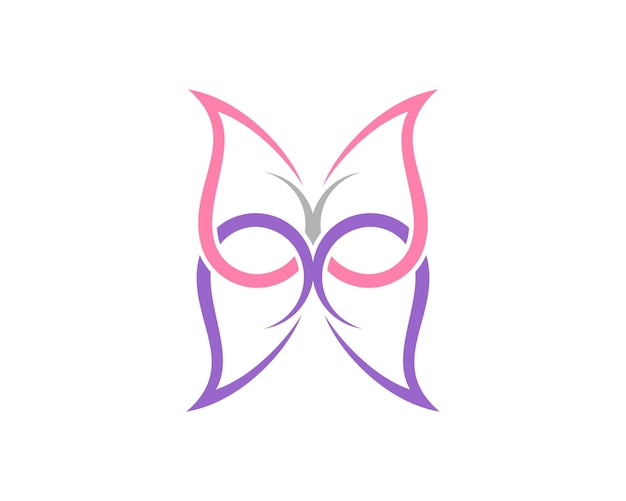 Abstract flying butterfly with purple and pink colors