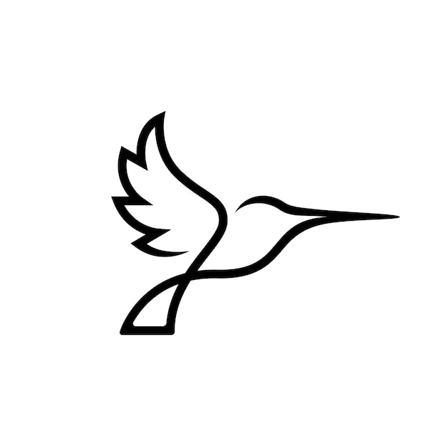 Abstract flying hummingbird logo outline hummingbird silhouette