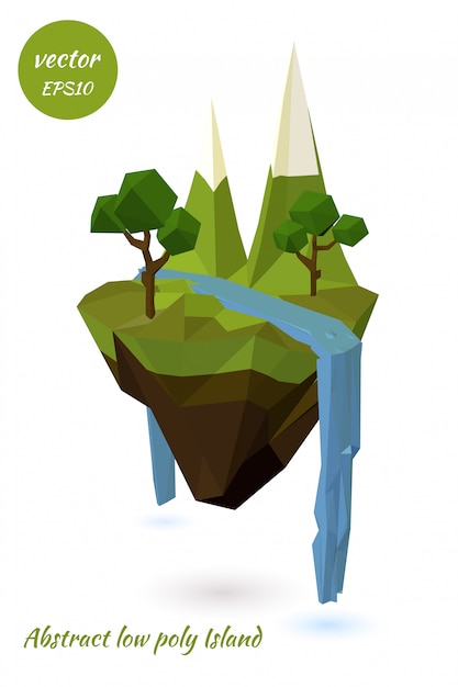 Abstract flying island. ecological symbol. illustration