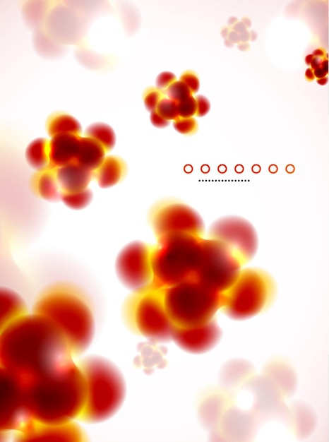 Abstract flying molecule vector background