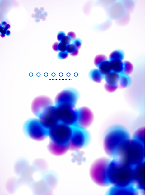 Abstract flying molecule vector background