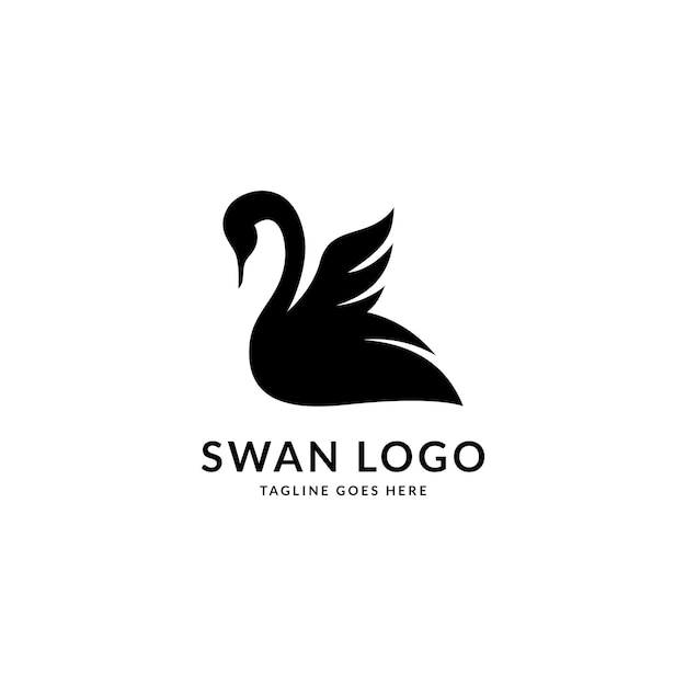 Abstract flying swan logo vector template