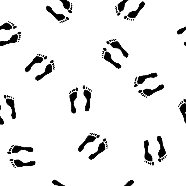 Abstract foot track seamless pattern background Monochrome foot pattern for design wallpaper wrapping paper textile bag print etc