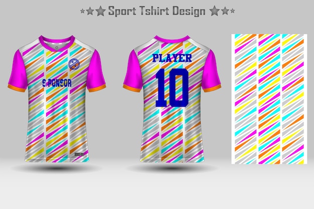 Abstract Football Jersey Geometric Pattern Mockup Template Sport Tshirt Design