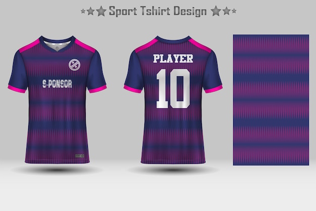 抽象的なサッカージャージーの幾何学模様のモックアップテンプレートスポーツTシャツのデザイン
