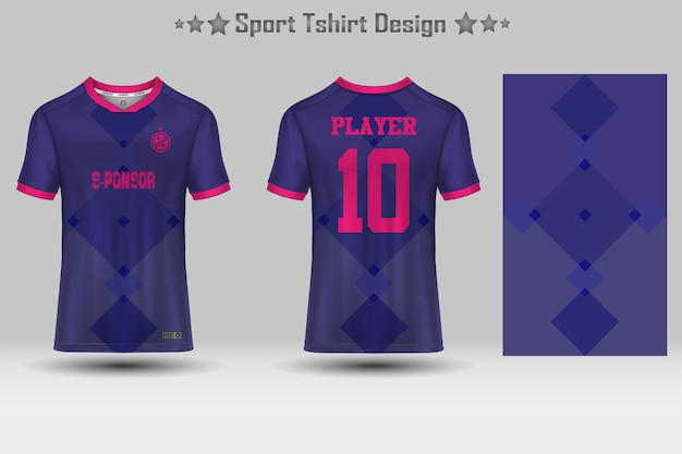 Abstract Football Jersey Geometric Pattern Mockup Template Sport Tshirt Design