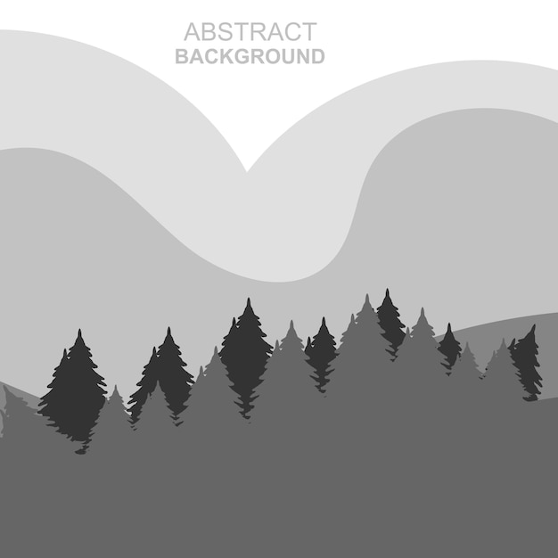 Abstract forest mountains vector illustration background design