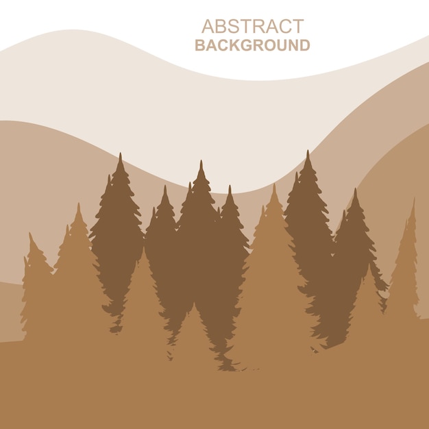 Абстрактные Лесные Горы Векторные Иллюстрации Фон Дизайн