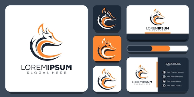 Abstract fox logo design