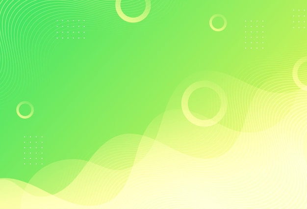 Abstract frame groene en gele gradiëntgolf effect stijl