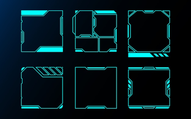 Vector abstract frame set technology future interface hud .