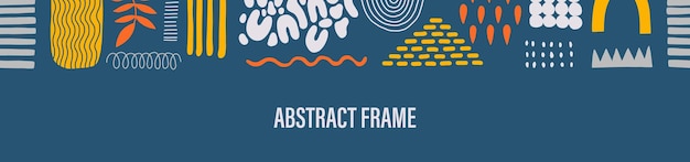 Абстрактная форма рамки designtemplate плоский элемент простая форма рисованной каракули графика