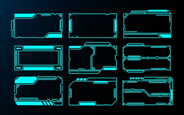 Vector abstract frames technology futuristic interface hud  design for ui games.