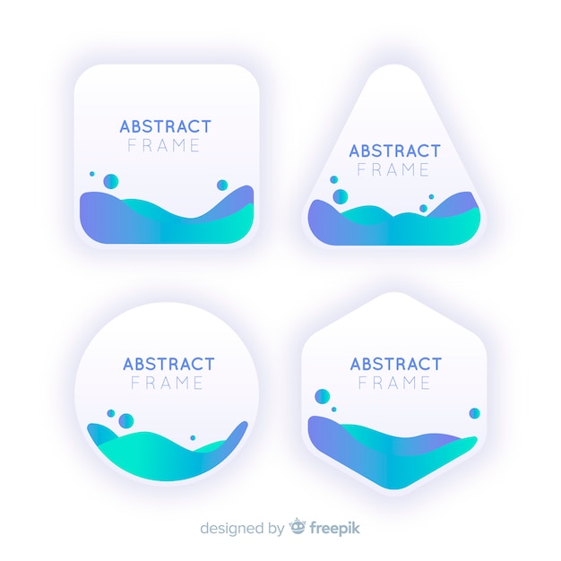 Vector abstract frames with waves inside