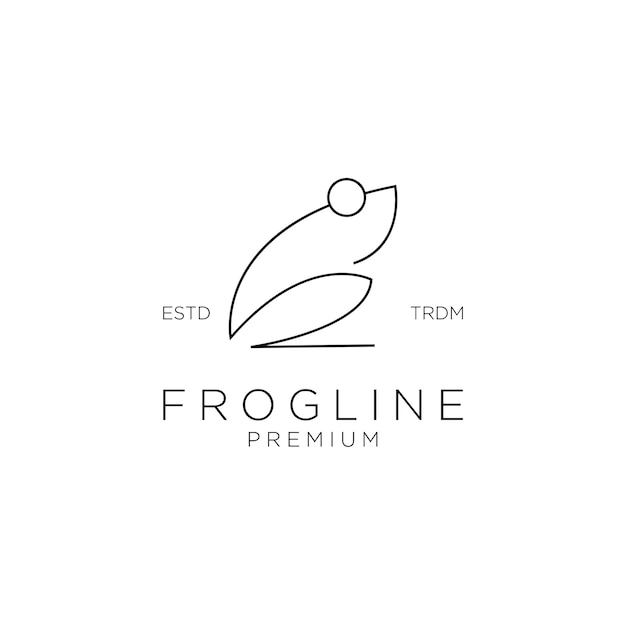 Abstract frog simple line logo