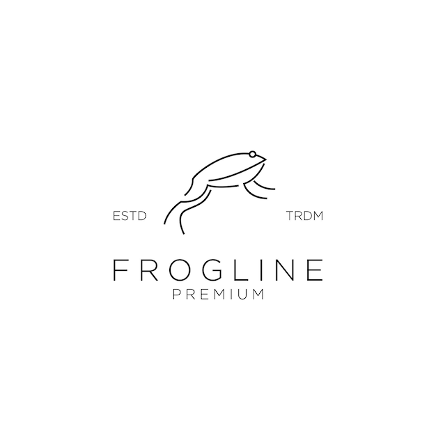 Abstract frog simple line logo