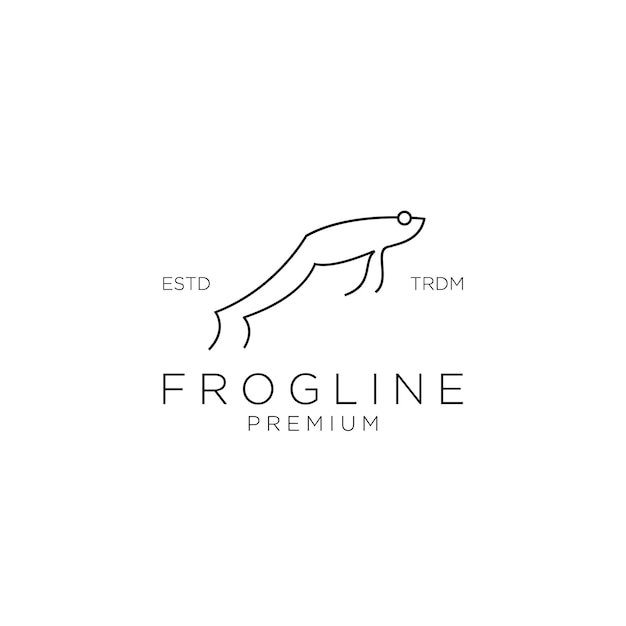 Abstract frog simple line logo