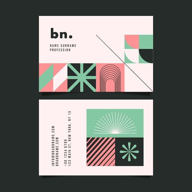 Abstract front and back business card template