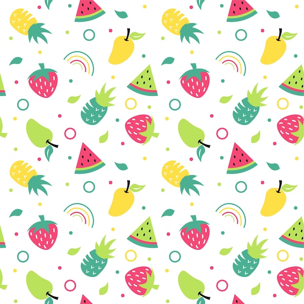 Abstract fruits illustration pattern