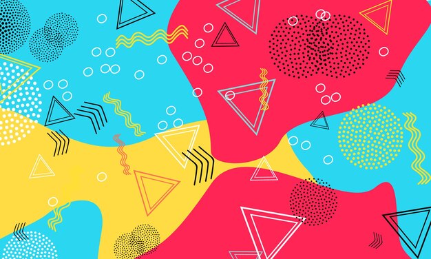 Abstract fun background. colour shapes pattern. splash fun backdrop. vector illustration.