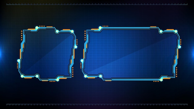 Абстрактный футуристический фон синих светящихся технологий научно-фантастической рамки hud ui