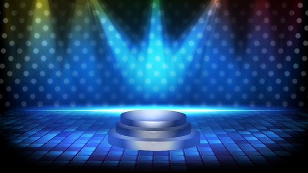 Premium Vector | Abstract futuristic background of empty stage podium and  lighting spotlgiht stage background