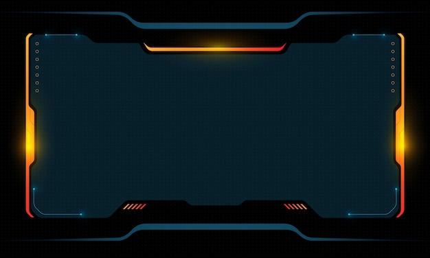 Vector abstract futuristic background of glowing technology sci fi frame hud ui