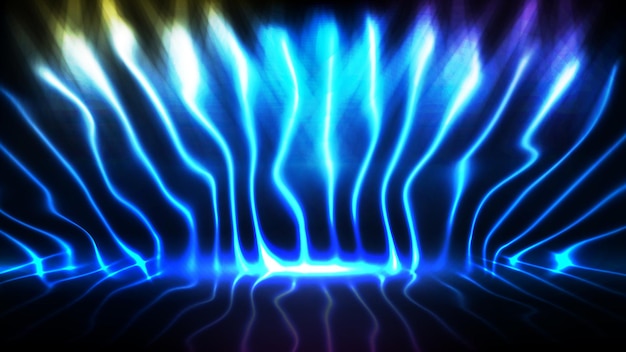 Abstract futuristic background of sci fi technology fast moving neon line