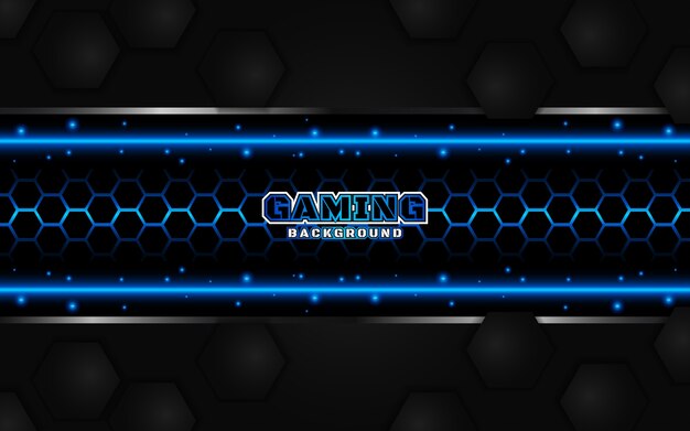 Abstract futuristic black and blue gaming background