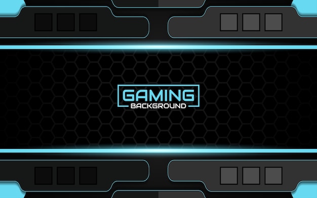 Abstract futuristic black and blue gaming background