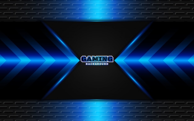 Abstract futuristic black and blue gaming background