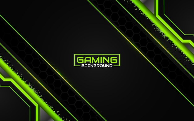 Abstract futuristic black and green gaming background