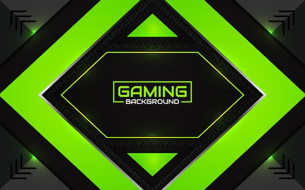 Abstract futuristic black and green gaming background