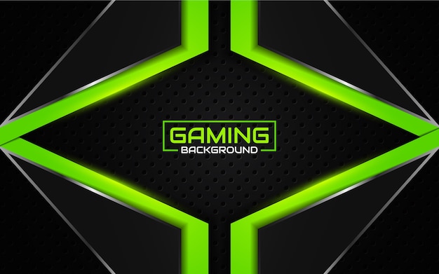 Vector abstract futuristic black and green gaming background