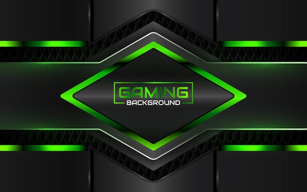 Abstract futuristic black and green gaming background