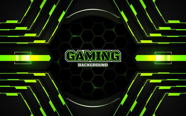 Abstract futuristic black and green gaming background